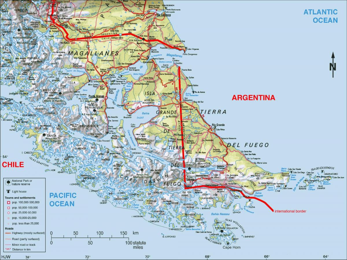өмнөд Чили улс газрын зураг